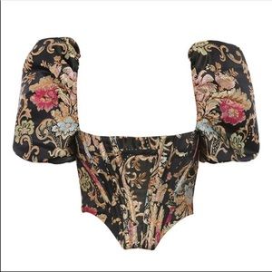 ‘Isabella’ BROCADE JACQUARD PUFF SLEEVE BU…